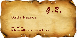 Guth Razmus névjegykártya